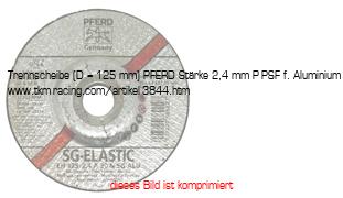 Bild vom Artikel Trennscheibe (D = 125 mm) PFERD Stärke 2,4 mm P-PSF f. Aluminium