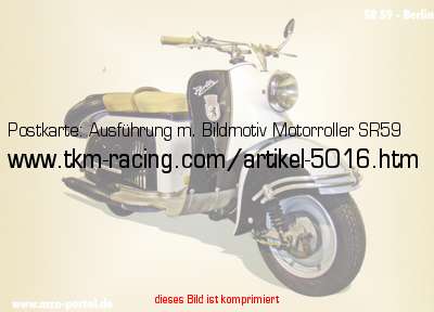 Bild vom Artikel Postkarte: Ausführung m. Bildmotiv Motorroller SR59