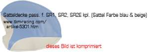 Bild vom Artikel Satteldecke pass. f. SR1, SR2, SR2E kpl. (Sattel Farbe blau & beige)