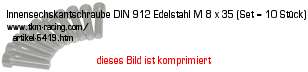 Bild vom Artikel Innensechskantschraube DIN 912 Edelstahl M 6 x 16 (Set = 10 Stück)