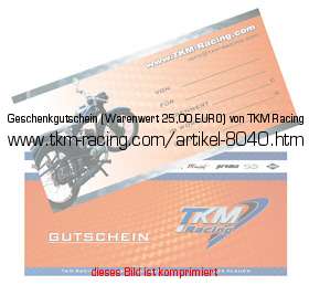 Bild vom Artikel Geschenkgutschein (Warenwert 25,00 EURO) von TKM-Racing