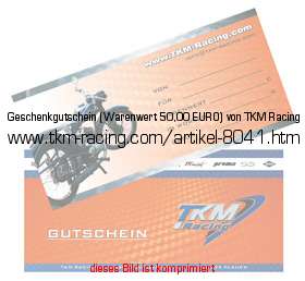 Bild vom Artikel Geschenkgutschein (Warenwert 50,00 EURO) von TKM-Racing