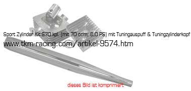 Bild vom Artikel Sport Zylinder Kit pass. f. S70 kpl. (mit 70 ccm) mit Tuningauspuff & Tuningzylinderkopf
