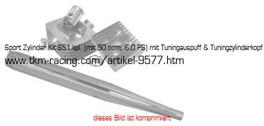 Bild vom Artikel Sport Zylinder Kit pass. f. S51 kpl. (mit 50 ccm) mit Tuningauspuff & Tuningzylinderkopf