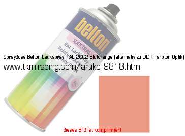 Bild vom Artikel Spraydose Lackspray RAL 2002 Belton Blutorange (alternativ zu Farbton Ibizarot)