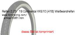 Bild vom Artikel Reifen 2,25 - 19 Continental KKS10 (41B) Weißwandreifen