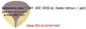 Bild vom Artikel Satteldecke pass. f. SR1, SR2, SR2E kpl. (Sattel Farbe rotbraun & gelb)