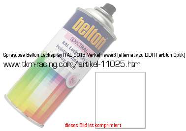 Bild vom Artikel Spraydose Lackspray RAL 9016 Belton Verkehrsweiß (alternativ zu Farbton Weiß)