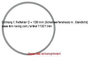 Bild vom Artikel Dichtung f. Reflektor D = 138 mm (Scheinwerfereinsatz m. Standlicht)
