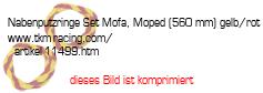 Bild vom Artikel Nabenputzringe Set Mofa, Moped (560 mm) gelb/rot