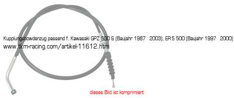 Bild vom Artikel Kupplungsbowdenzug passend f. Kawasaki GPZ 500 S (Baujahr 1987 - 2003), ER-5 500 (Baujahr 1997 - 2000)