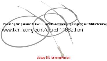 Bild vom Artikel Bowdenzug-Set passend f. AWO-T, AWO-S schwarz (Kupplungszug mit Stellschraube)