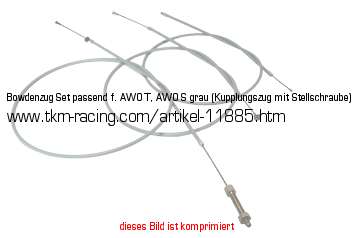 Bild vom Artikel Bowdenzug-Set passend f. AWO-T, AWO-S grau (Kupplungszug mit Stellschraube)