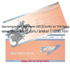 Bild vom Artikel Geschenkgutschein (Warenwert 200,00 EURO) von TKM-Racing