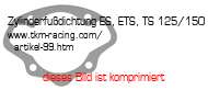 Bild vom Artikel Zylinderfußdichtung pass. f. ES, ETS, TS 125/150 (Material Abil/Elring) 0,50 mm