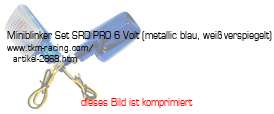 Bild vom Artikel Miniblinker Set SRD-PRO 6 Volt (metallic blau, weiß-verspiegelt)