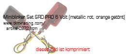 Bild vom Artikel Miniblinker Set SRD-PRO 6 Volt (metallic rot, orange-getönt)
