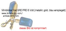 Bild vom Artikel Miniblinker Set SRD-PRO 6 Volt (metallic gold, blau-verspiegelt)