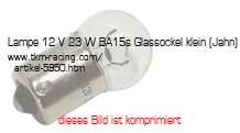 Bild vom Artikel Lampe 12 V 23 W BA15s Glassockel klein (Jahn)