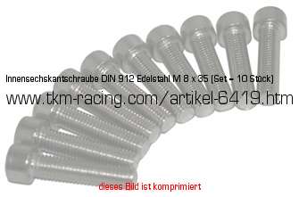 Bild vom Artikel Innensechskantschraube DIN 912 Edelstahl M 8 x 40 (Set = 10 Stück)