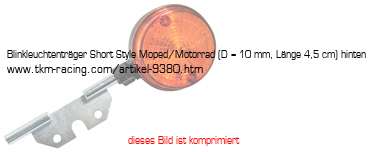 Bild vom Artikel Blinkleuchtenträger Short Style Moped/Motorrad verchromt (D = 10 mm, Länge 4,5 cm) hinten