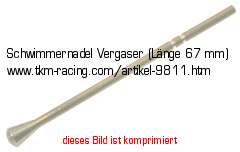 Bild vom Artikel Schwimmernadel Vergaser Oldtimer pass. f. EMW R35 (Länge 67,00 mm)