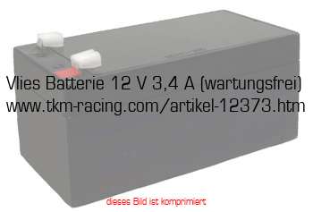 Bild vom Artikel Vlies Batterie 12 V 3,4 A (Gelbatterie, Premium wartungsfrei)