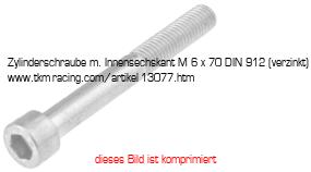 Bild vom Artikel Zylinderschraube m. Innensechskant M 6 x 70 DIN 912 (verzinkt)