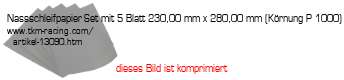 Bild vom Artikel Nassschleifpapier-Set mit 5 Blatt 230,00 mm x 280,00 mm (Körnung P 1000)